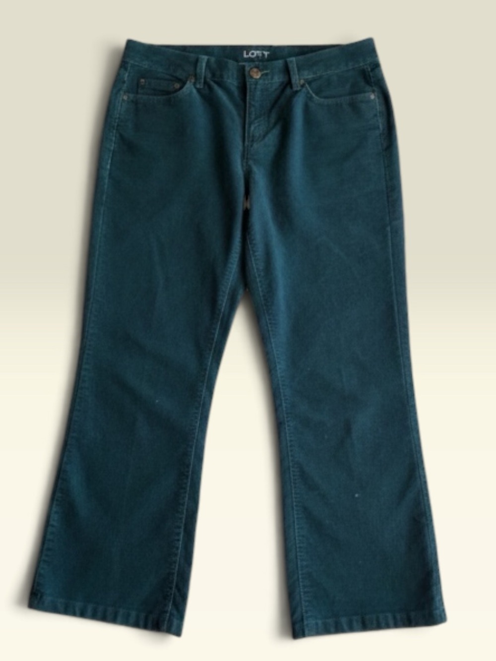 Corduroy LOFT Modern Straight Corduroy Pants Women’s Size 10  Green Mid Rise